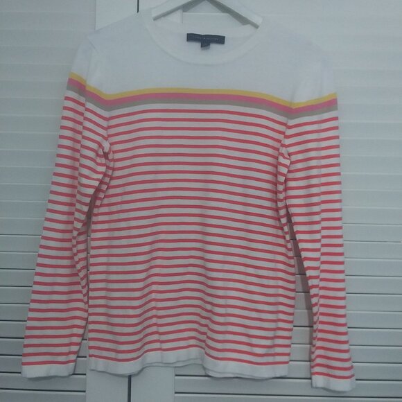 Tommy Hilfiger Sweater Colorful Iconic Color Block Striped Round Neck Pullover - Picture 1 of 7